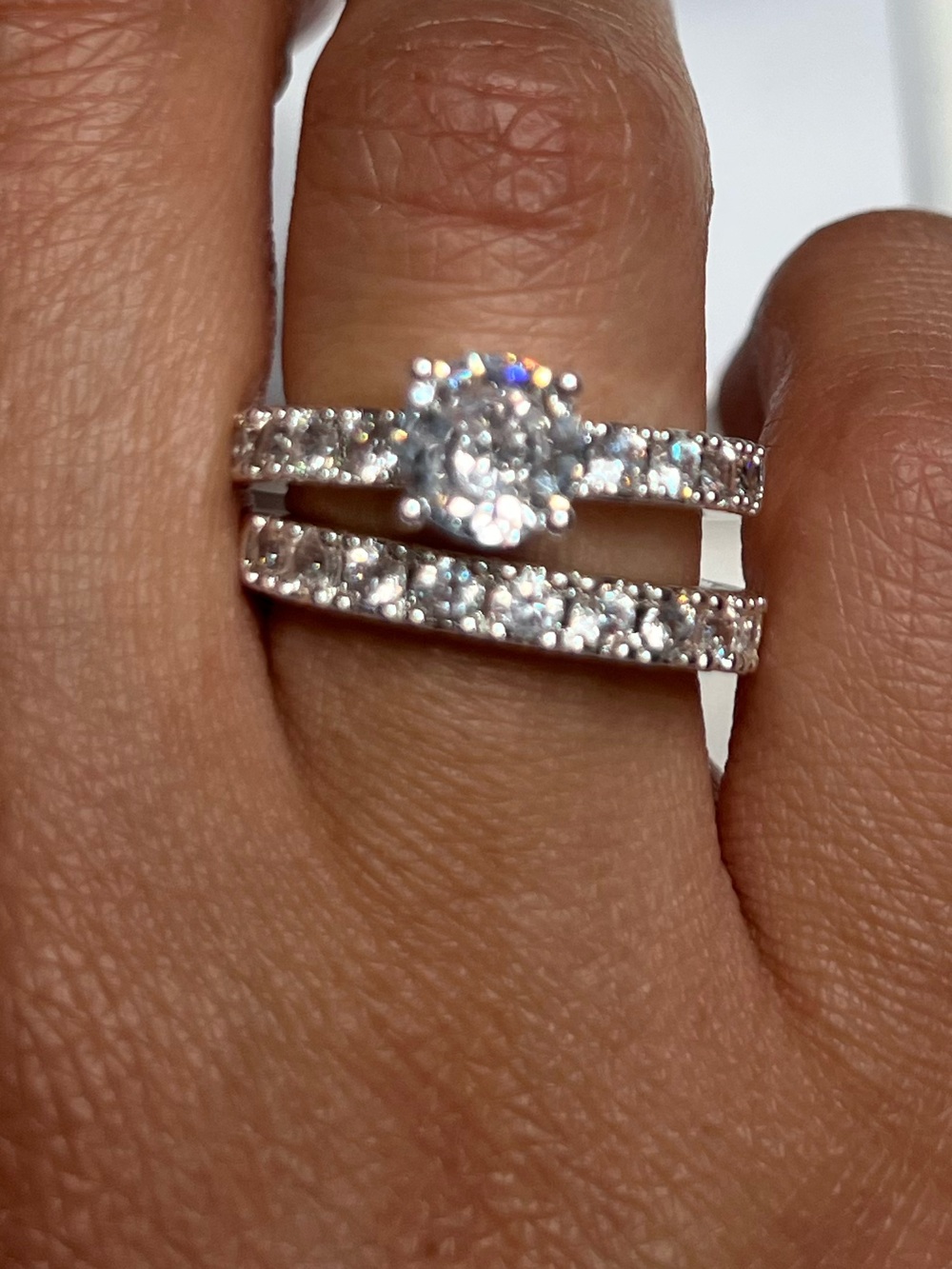 Charter Club Silver-Tone Cubic Zirconia Bridal Ring Set - White